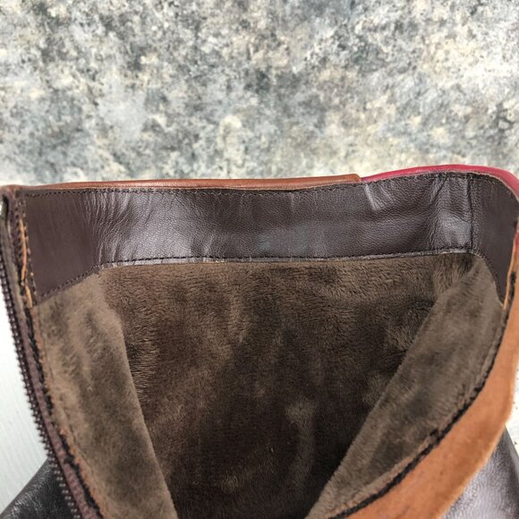 Canal Grande Women's Size 37 Pauline Dark Brown Red Side Zip Ankle Booties 13627 - Picture 14 of 16